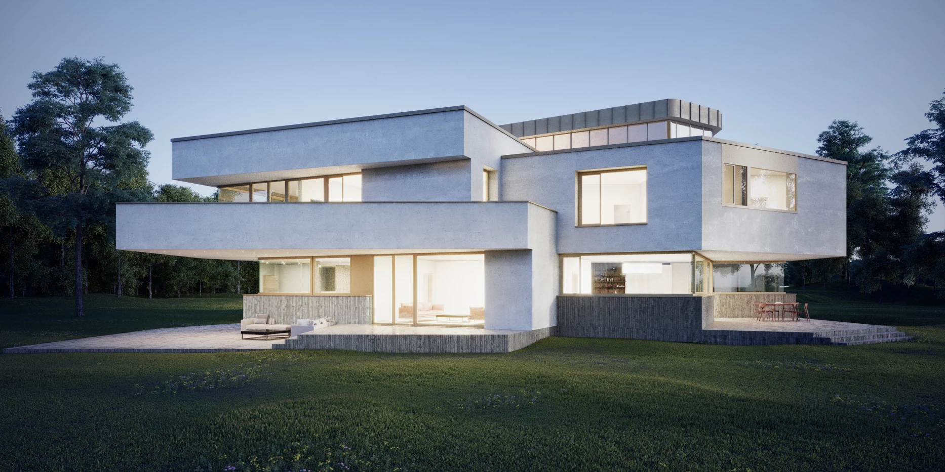Construction of a detached house with an artist's studio, Geneva architects office, corpus architecture urbanisme