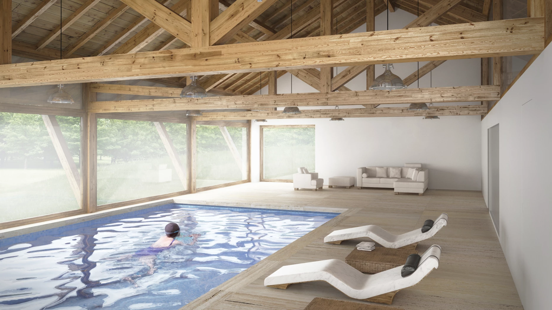 Projet pour une piscine privée dans un domaine patrimonial à Genève, bureau d'architectes à Genève, corpus architecture urbanisme