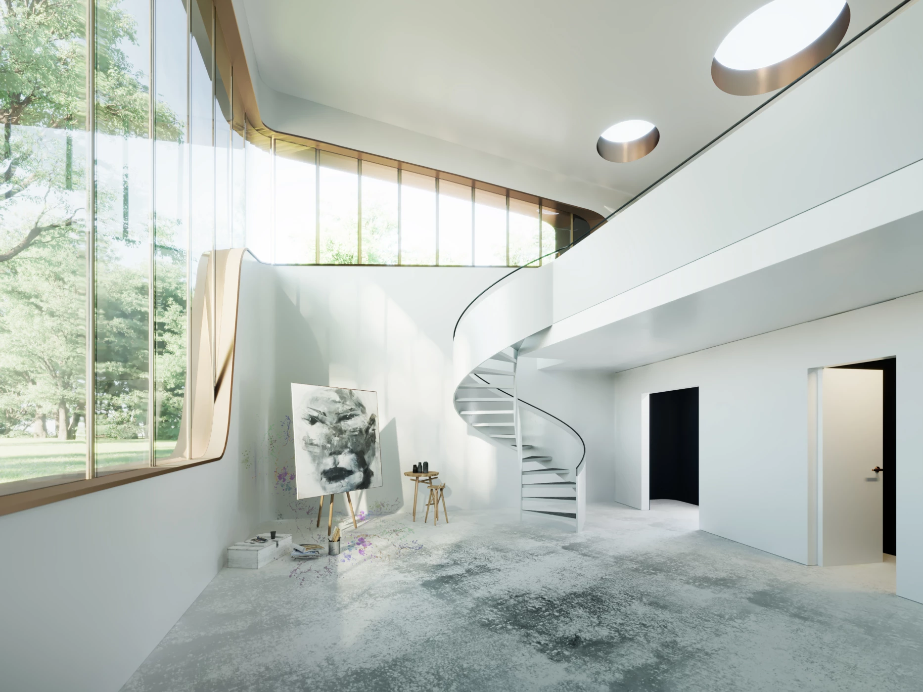 Construction of a detached house with an artist's studio, Geneva architects office, corpus architecture urbanisme