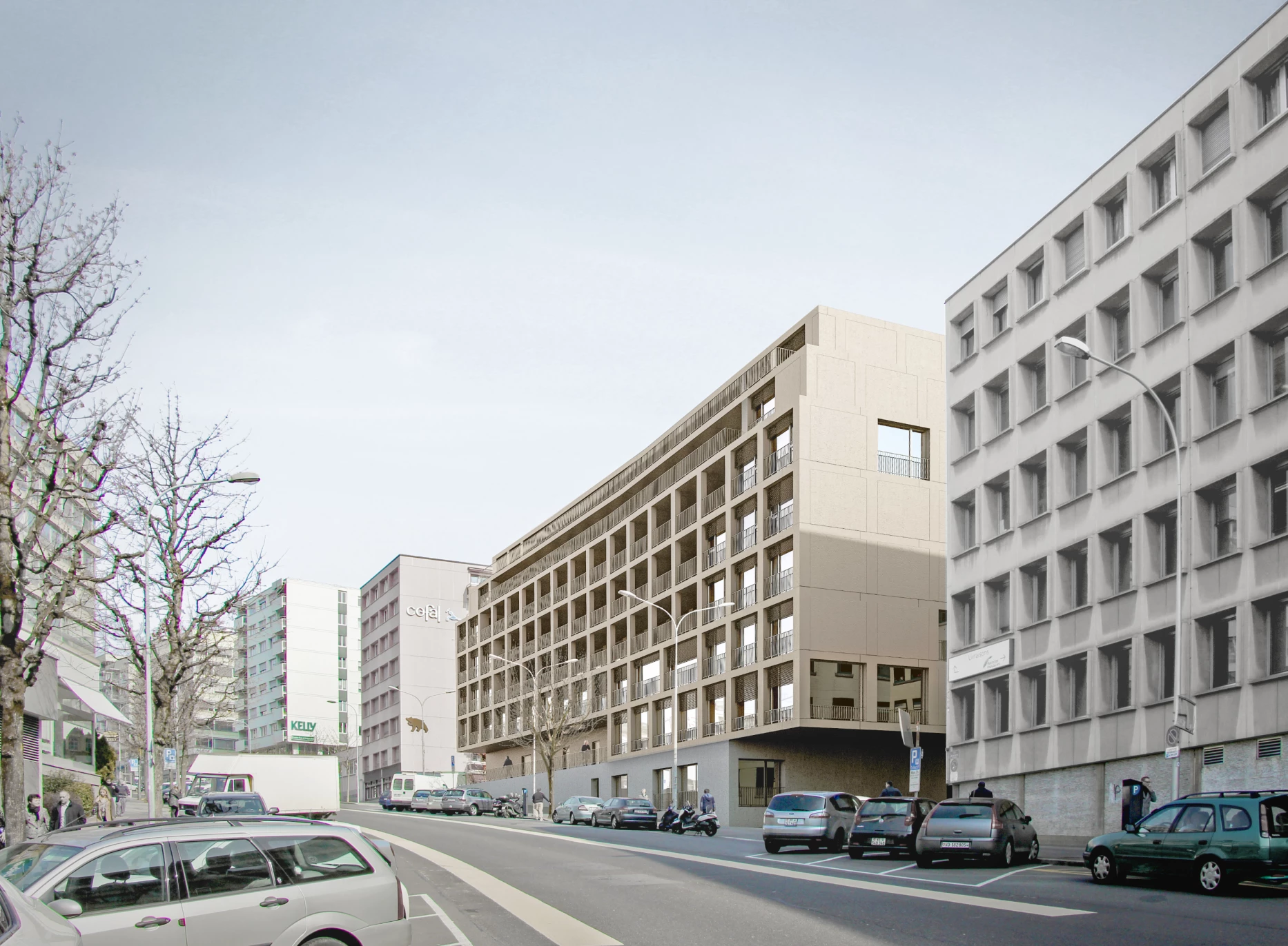 Concours pour la construction d'un immeuble de logements sociaux, de locaux administratifs et d'ateliers à Lausanne, bureau d'architectes à Genève, corpus architecture urbanisme