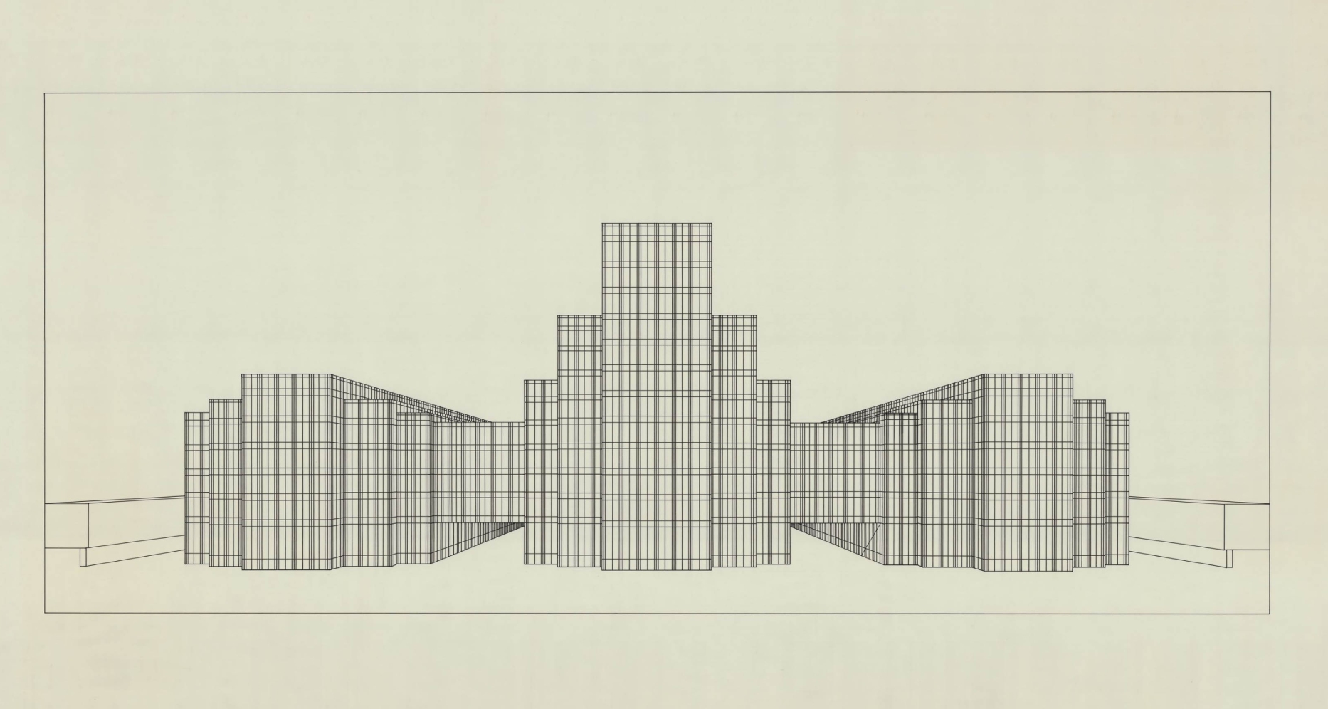 Drawing by Alberto Sartoris, epfl, bureau d'architectes à Genève, corpus architecture urbanisme