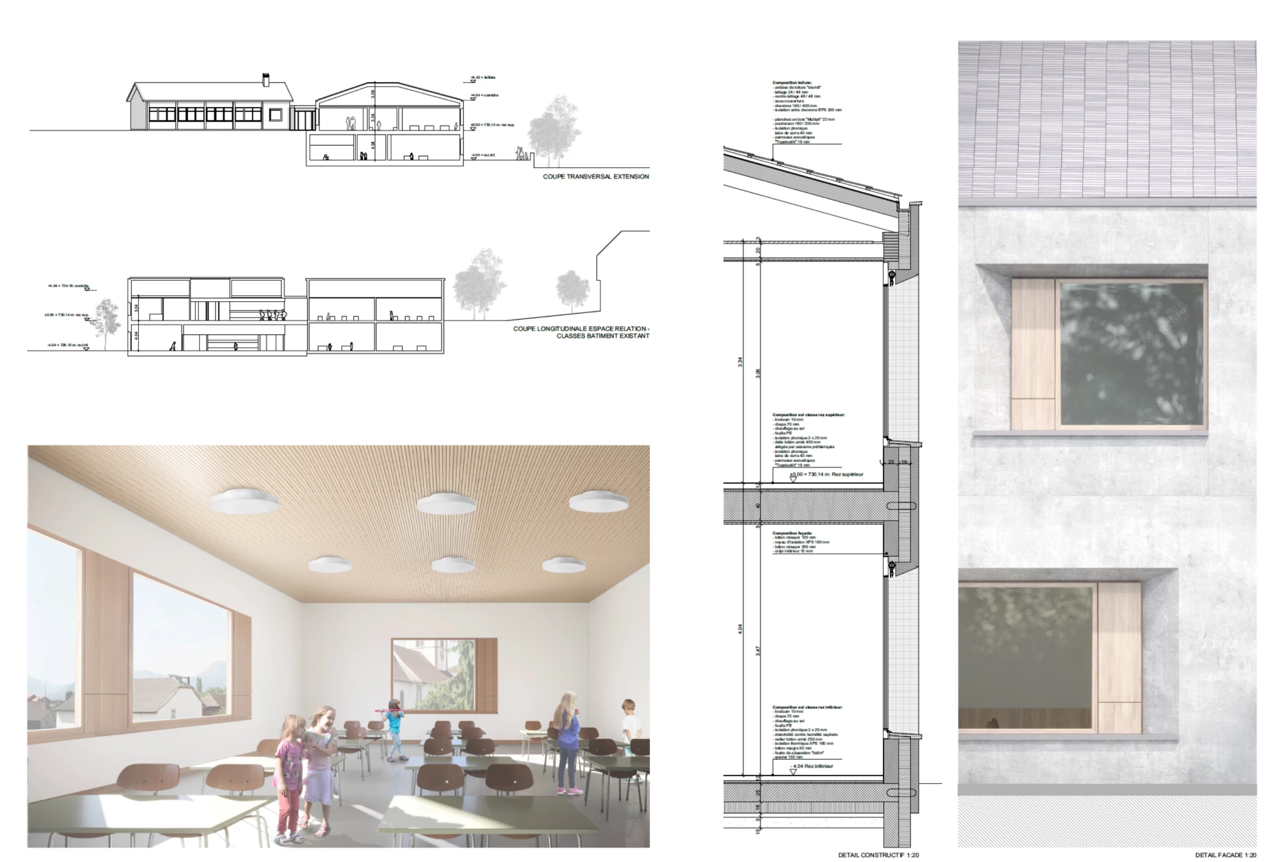 Concours pour la construction d'une école villageoise, bureau d'architectes à Genève, corpus architecture urbanisme