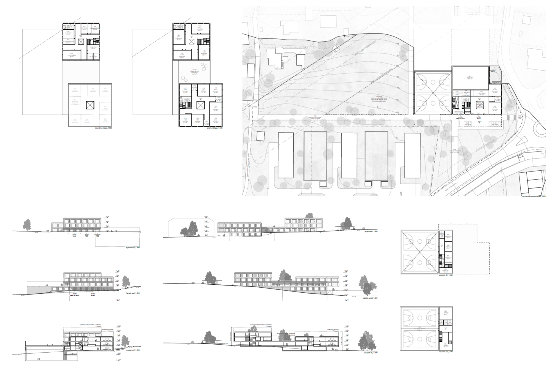 Concours pour une école, bureau d'architectes à Genève, corpus architecture urbanisme