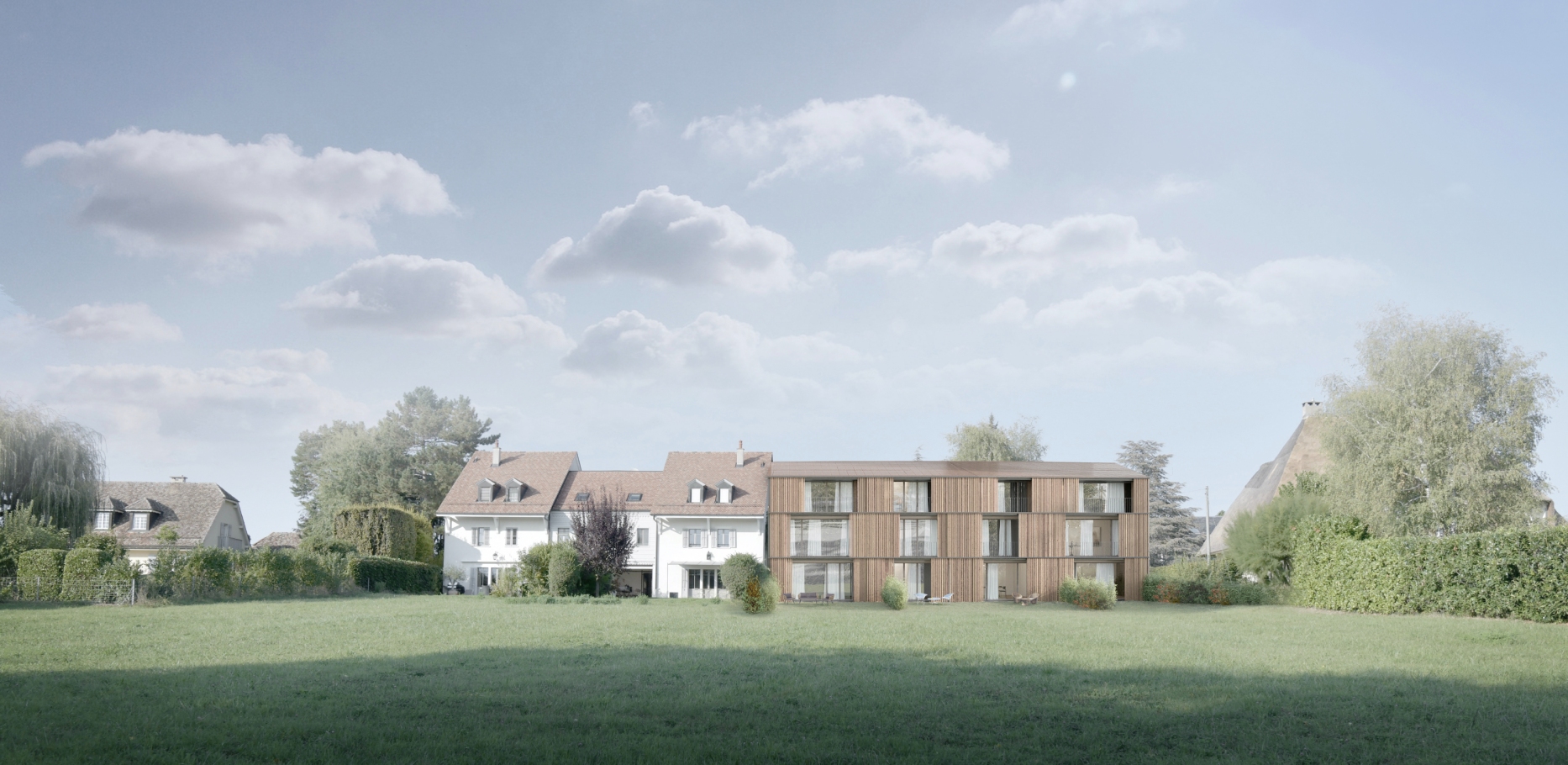 Construction of a new residential building in Lullier, bureau d'architecte à genève, corpus architecture urbanisme