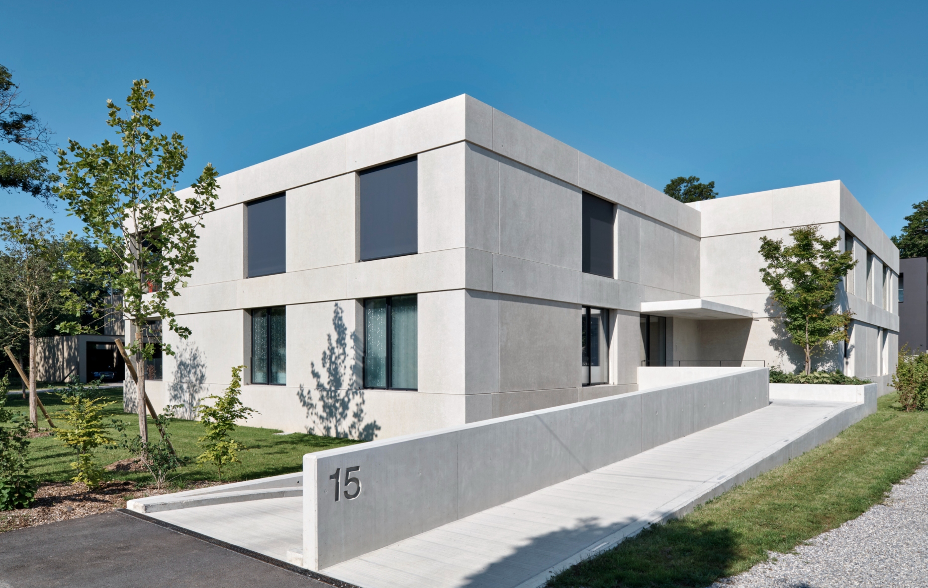 Construction of a residential building with flats in Genthod, architectural firm in Geneva, corpus architecture urbanisme