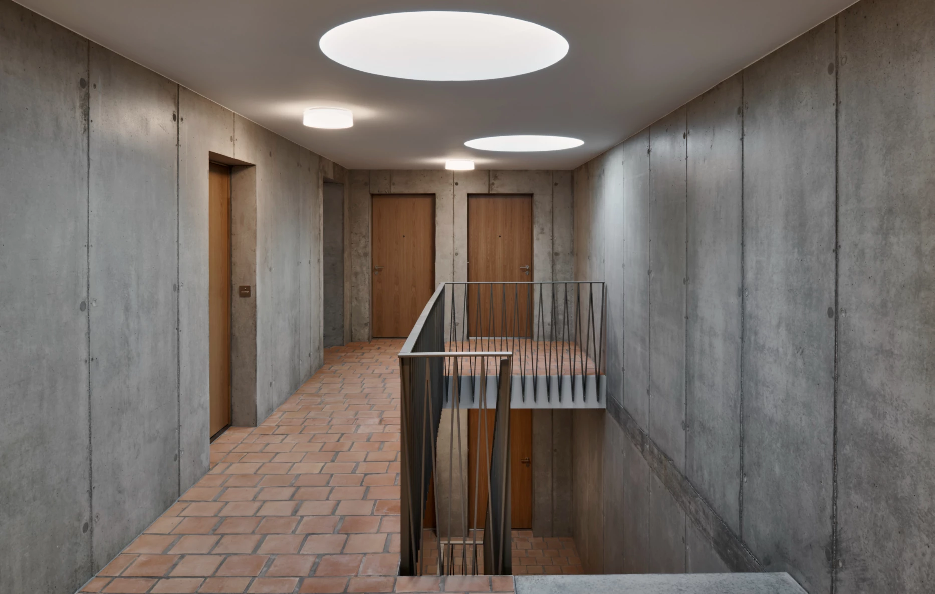 Construction of 3 brick flat blocks in Bellevue, Geneva, corpus architecture urbanisme