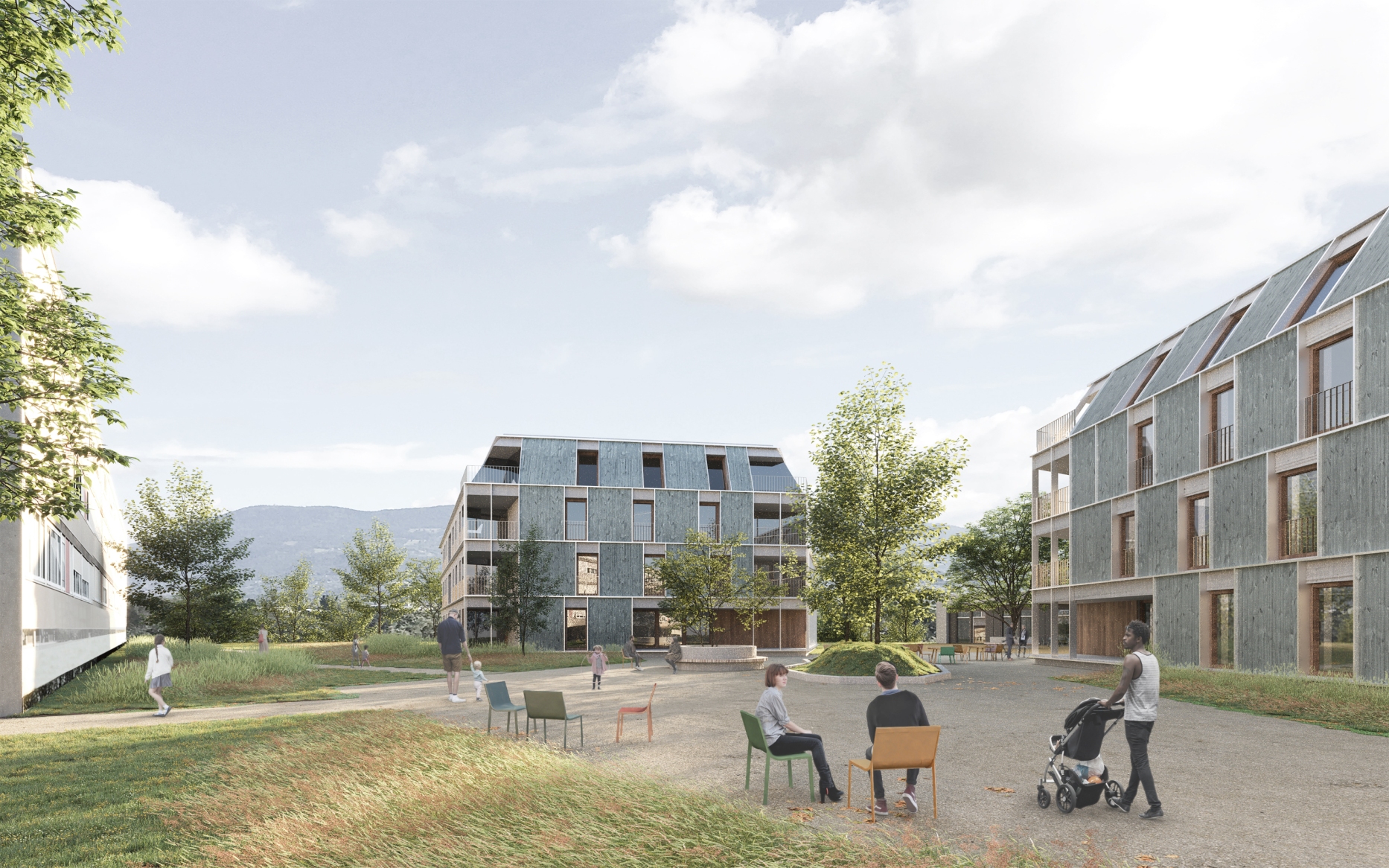 Projet pour la construction de deux immeubles de logement en bois à Genève, Bureau d'architecte à Genève, Corpus architecture urbanisme