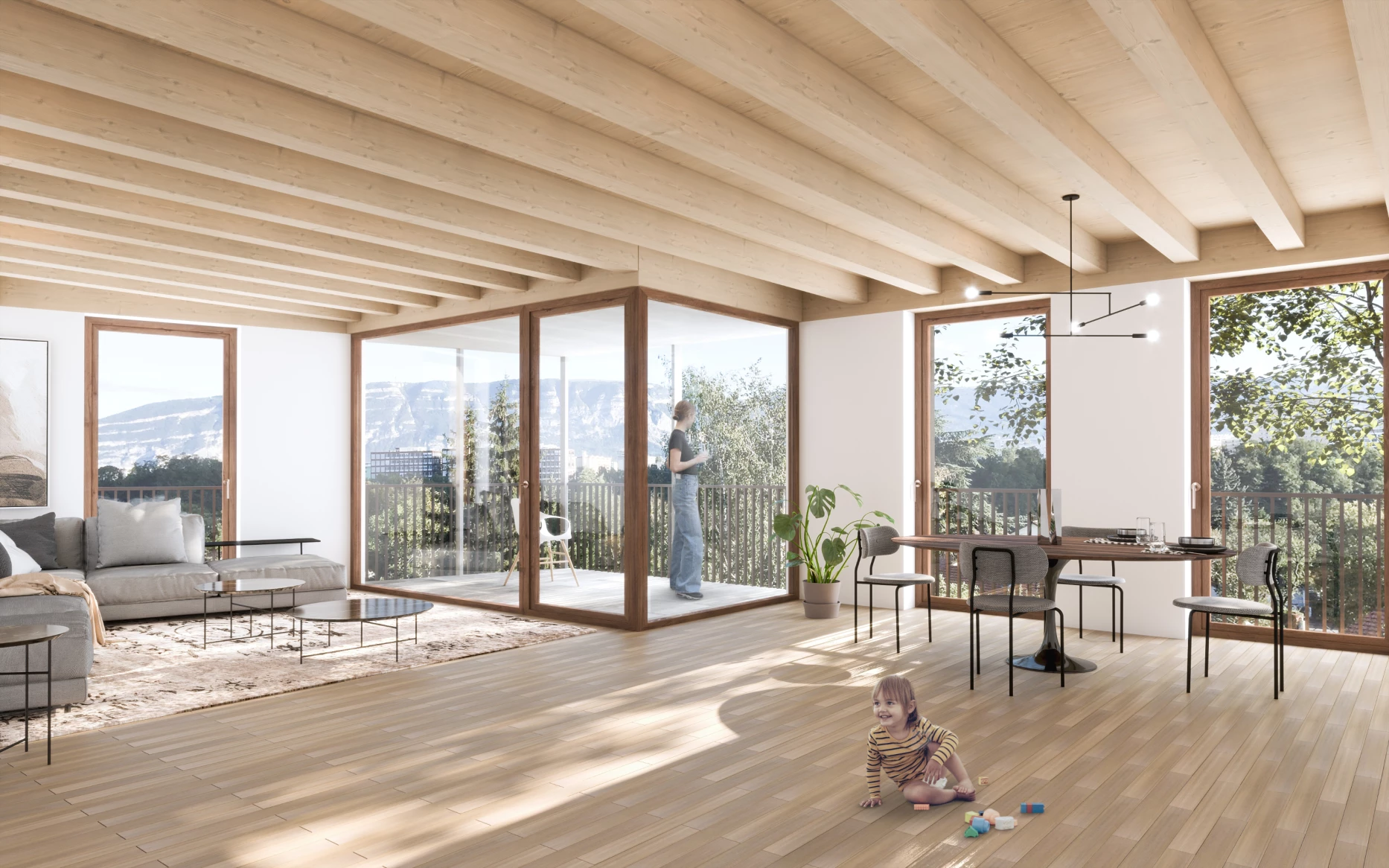 Project for the construction of two wooden flat blocks in Geneva, Bureau d'architecte à Genève, Corpus architecture urbanisme