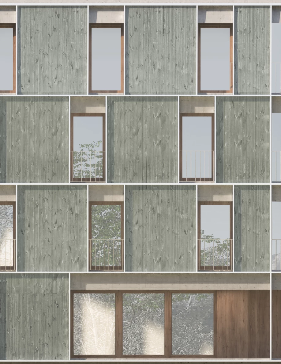 Project for the construction of two wooden flat blocks in Geneva, Bureau d'architecte à Genève, Corpus architecture urbanisme