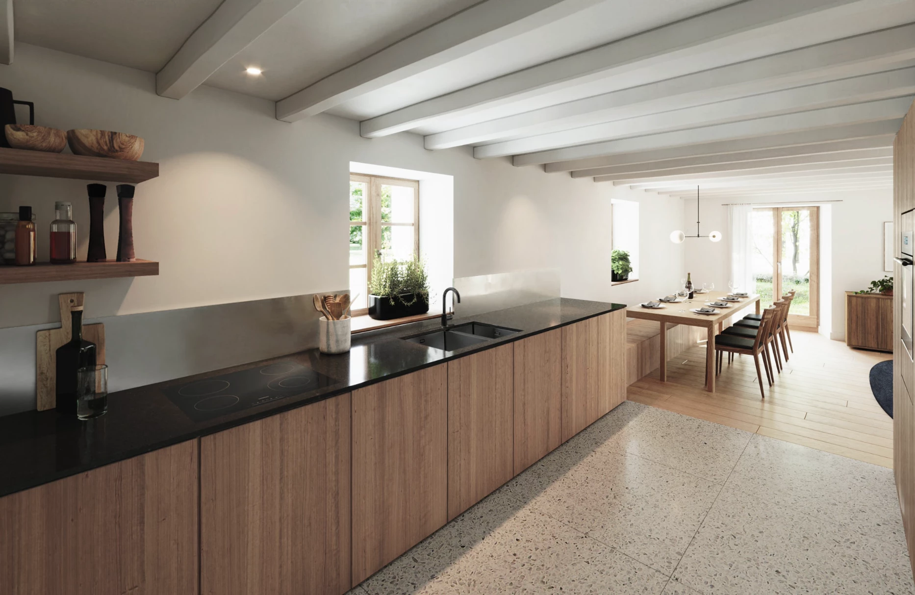 Transformation d'une maison villageoise en deux appartements, bureau d'architecte à Genève, Corpus architecture urbanisme