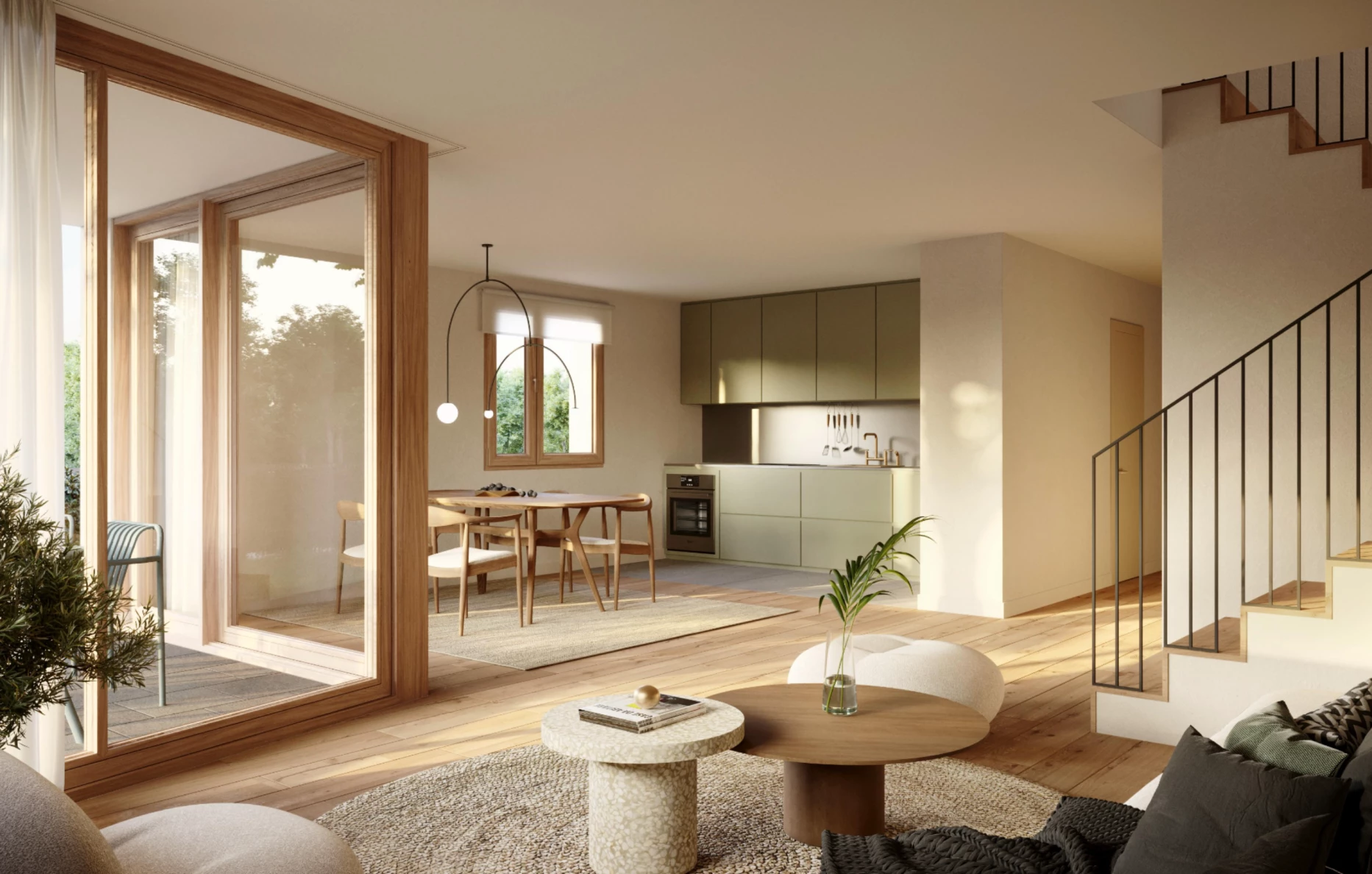 Construction de 2 immeubles d'habitation et une maison en plein centre d'un village, Bureau d'architecte à Genève, corpus architecture urbanisme