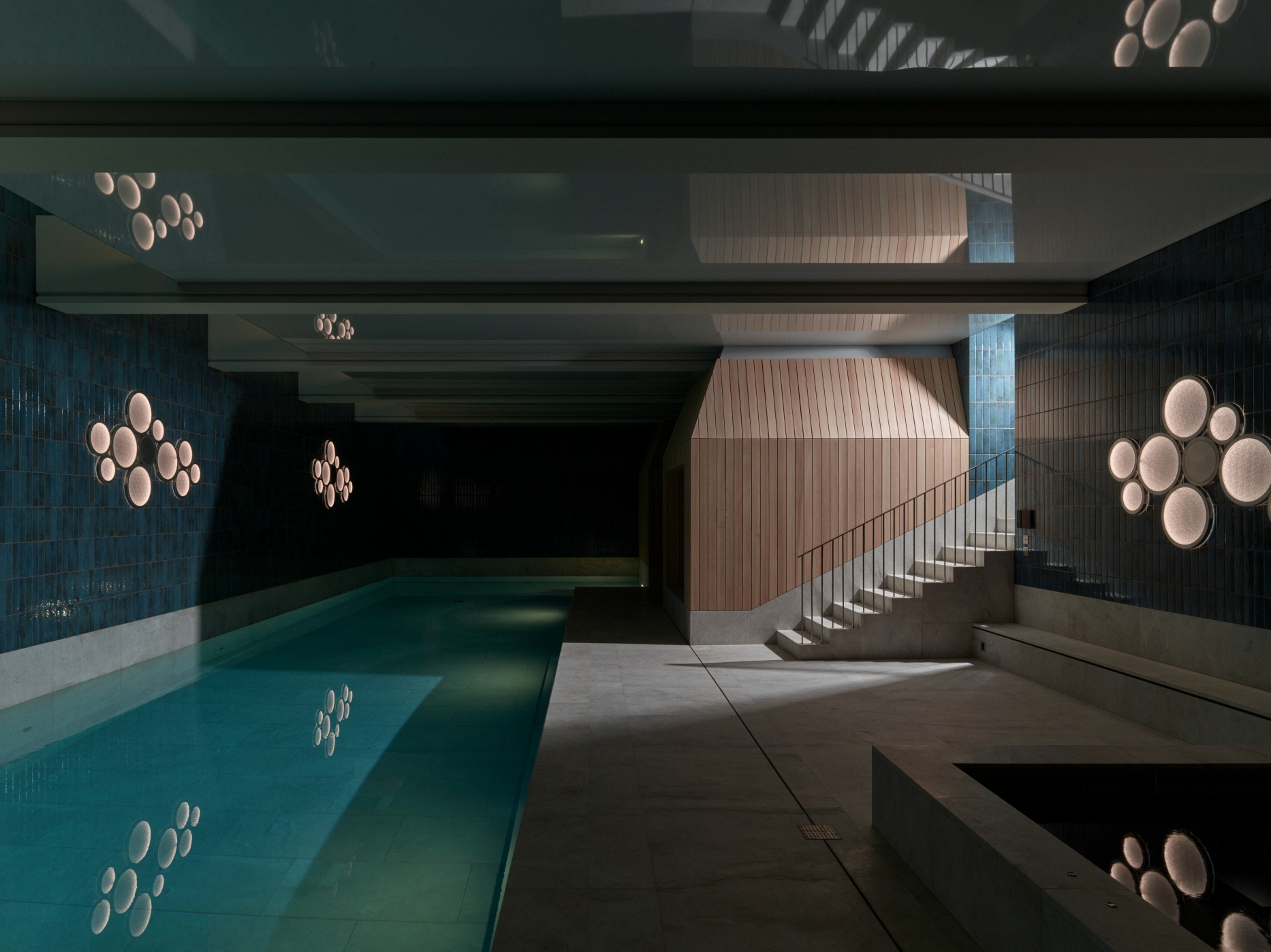 Construction of a modern swimming pool in a private house in Geneva, architectural office in Geneva, Corpus architecture urbanisme