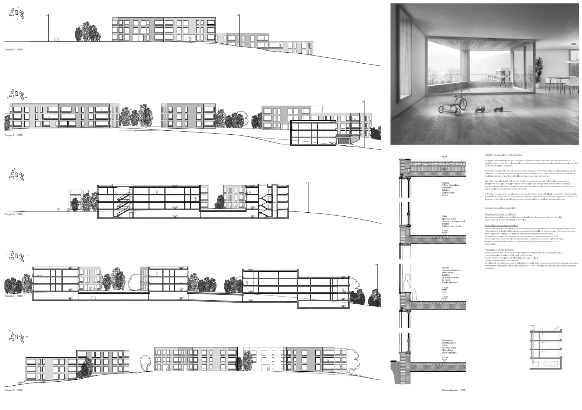Concours pour la création d'un quartier d'immeubles de logements à Genève, bureau d'architectes à Genève, corpus architecture urbanisme