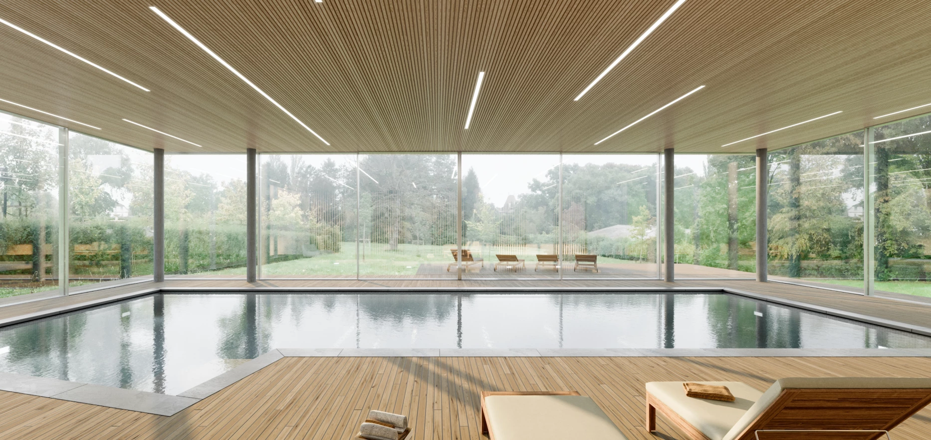 Construction d'une piscine privée à Genève, bureau d'architectes à Genève, corpus architecture urbanisme