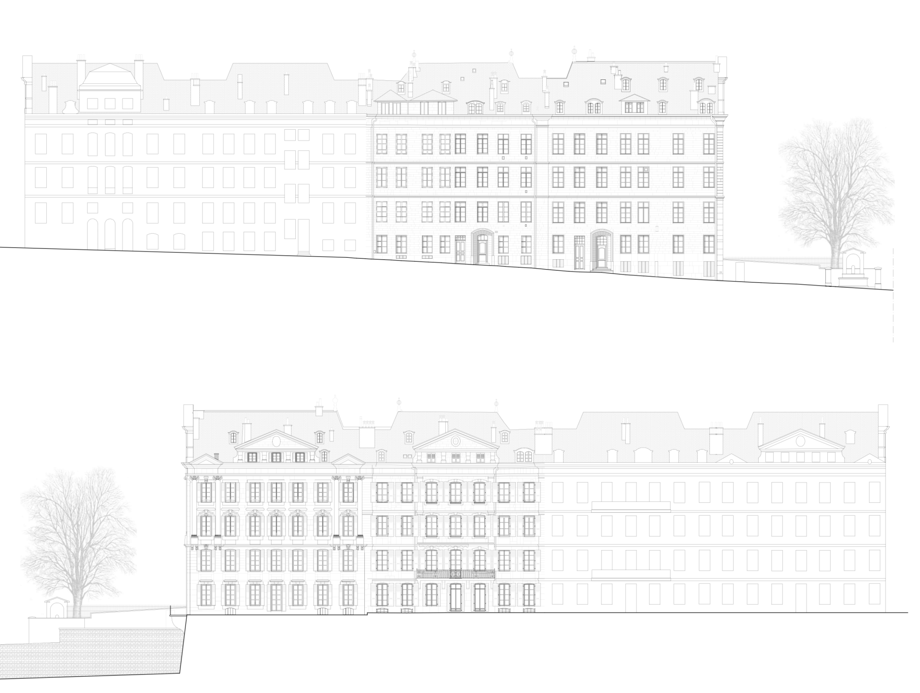 Renovation of the shell of a heritage building in Geneva, Geneva architectural firm, corpus architecture urbanisme