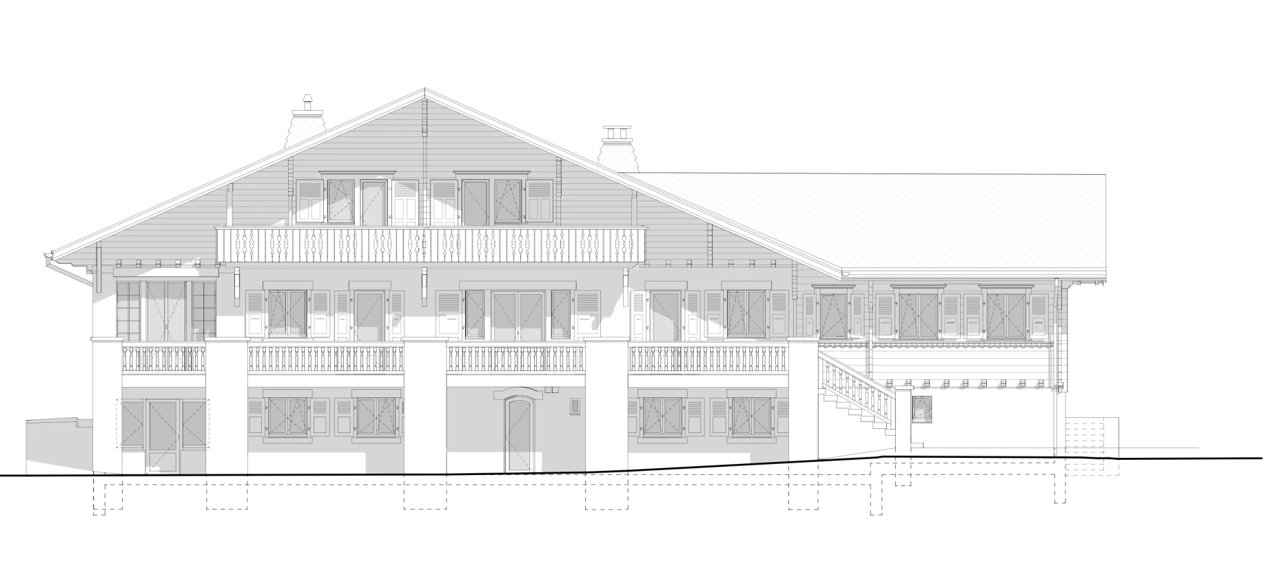 Rénovation patrimoniale d'une maison historique au bord du lac, bureau d'architecte à Genève, corpus architecture urbanisme
