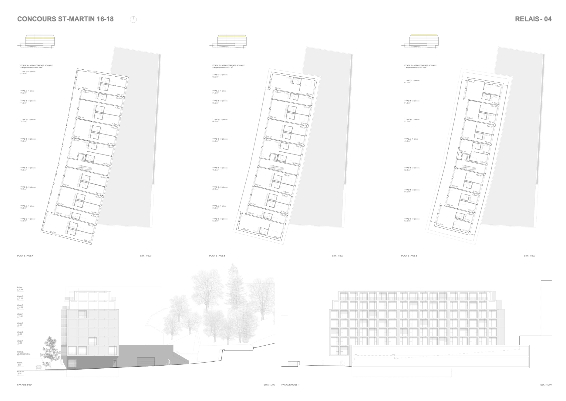 Concours pour la construction d'un immeuble de logements sociaux, de locaux administratifs et d'ateliers à Lausanne, bureau d'architectes à Genève, corpus architecture urbanisme