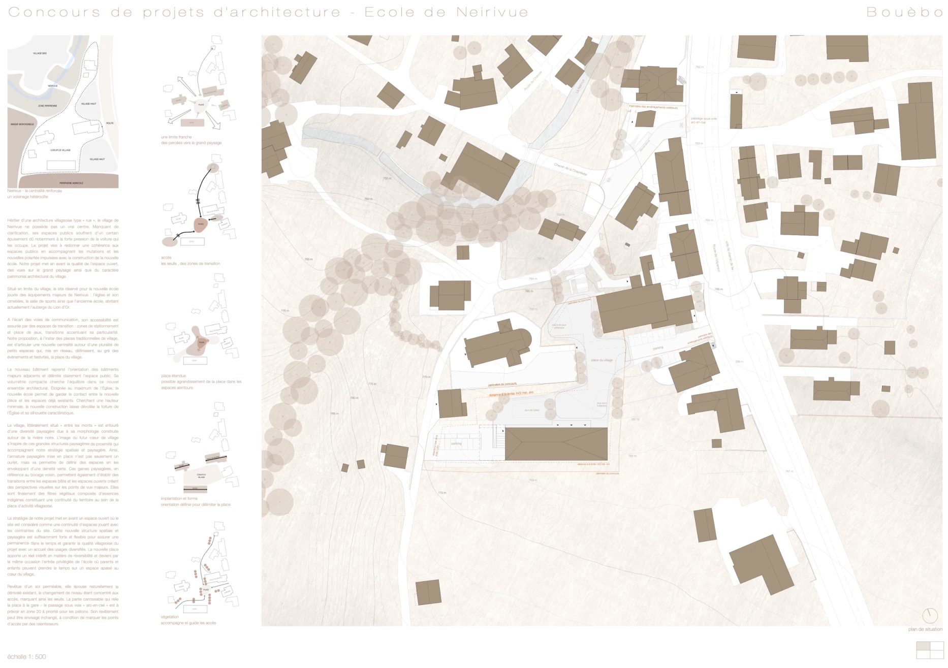 Competition for a village school, architectural firm in Geneva, corpus architecture urbanisme