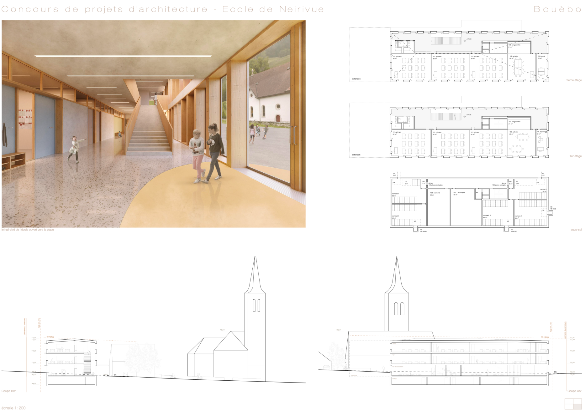 Concours pour école de village, bureau d'architectes à Genève, corpus architecture urbanisme