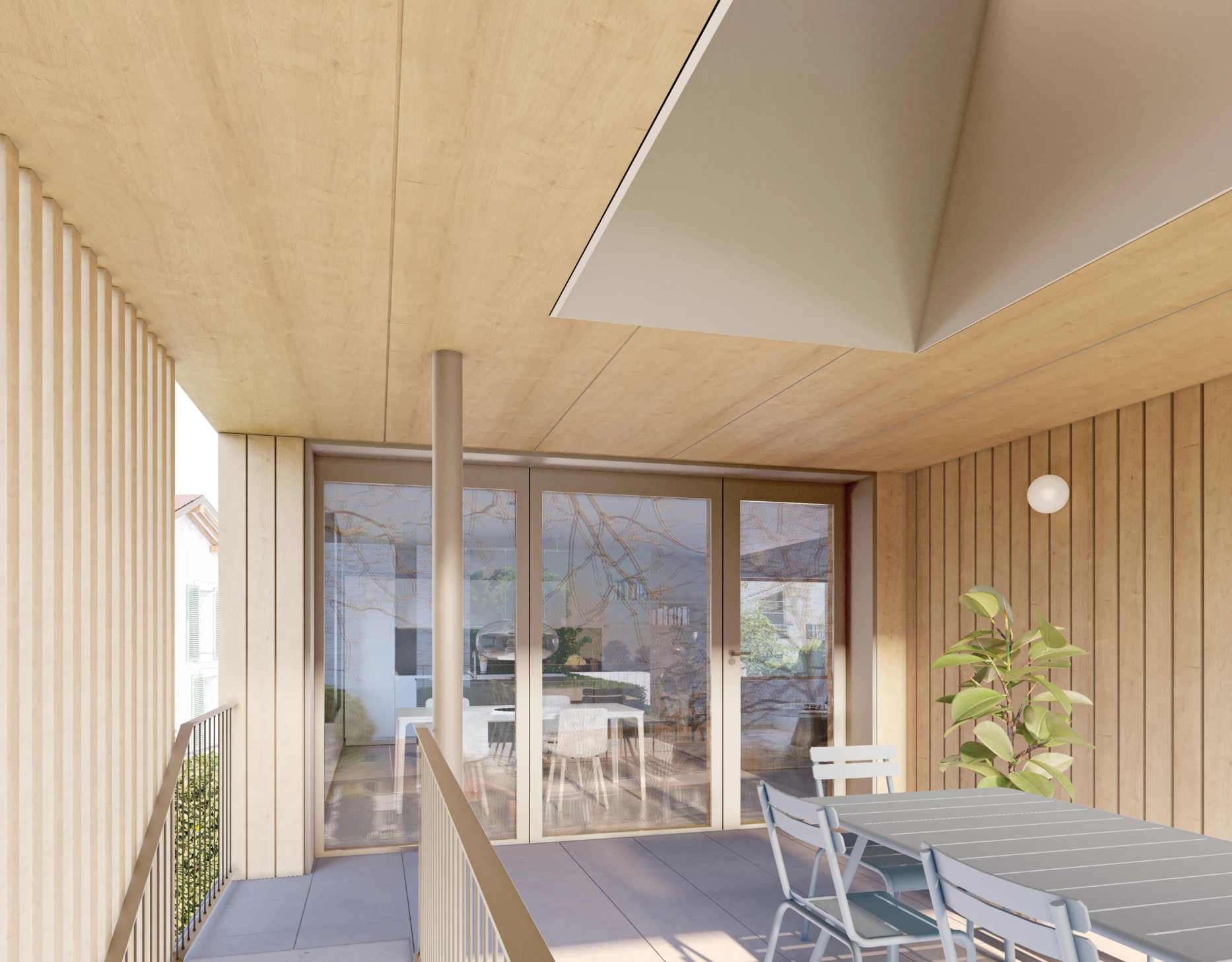 Construction de 2 immeubles d'habitation et une maison en plein centre d'un village, Bureau d'architecte à Genève, corpus architecture urbanisme