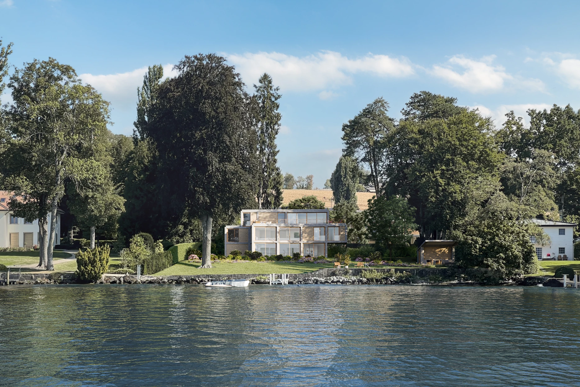 Construction d'une maison au bord du lac, Bureau d'architecte à Genève, corpus architecture urbanisme