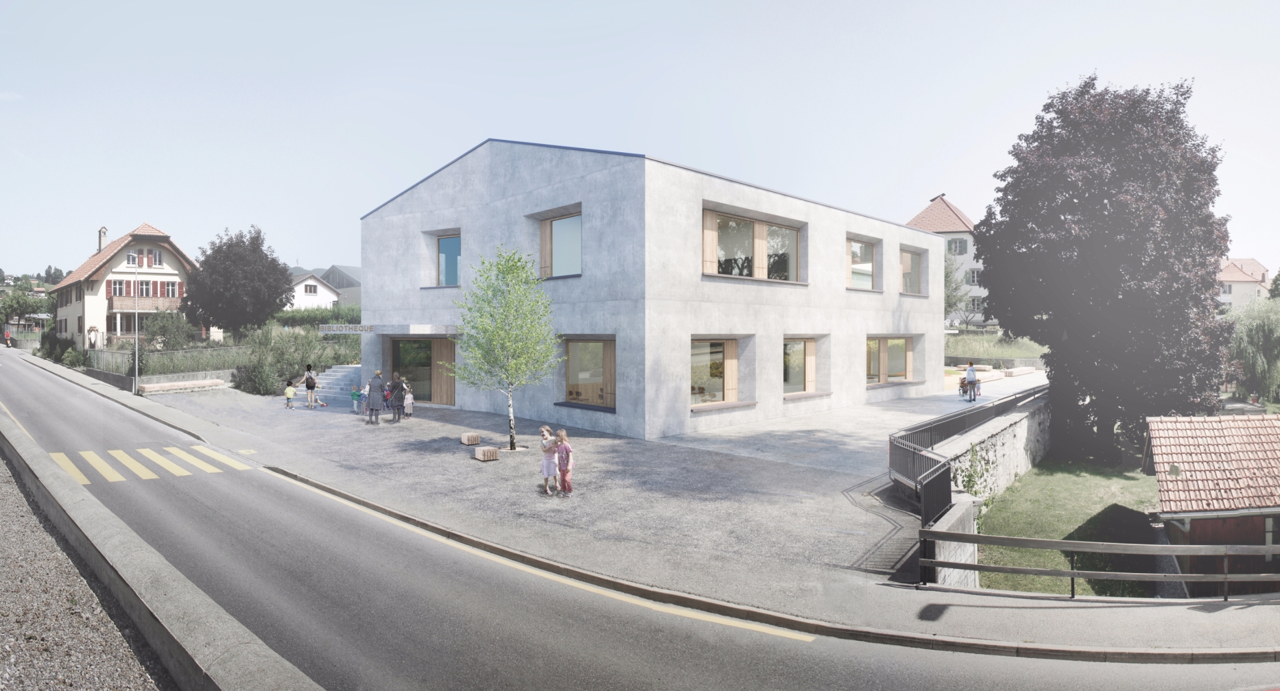 Concours pour la construction d'une école villageoise, bureau d'architectes à Genève, corpus architecture urbanisme