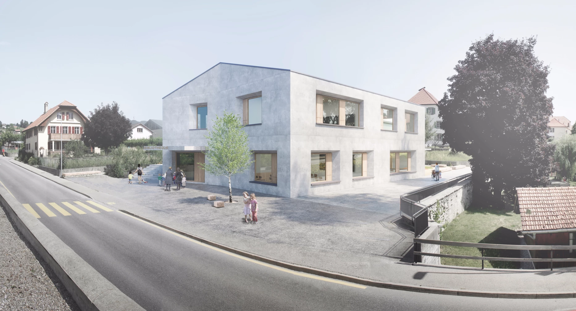 Concours pour la construction d'une école villageoise, bureau d'architectes à Genève, corpus architecture urbanisme